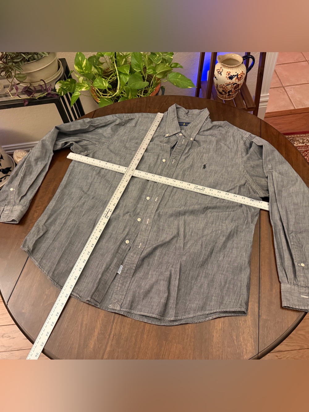 Ralph Lauren Men's Heather Gray Button-Down Dress Shirt